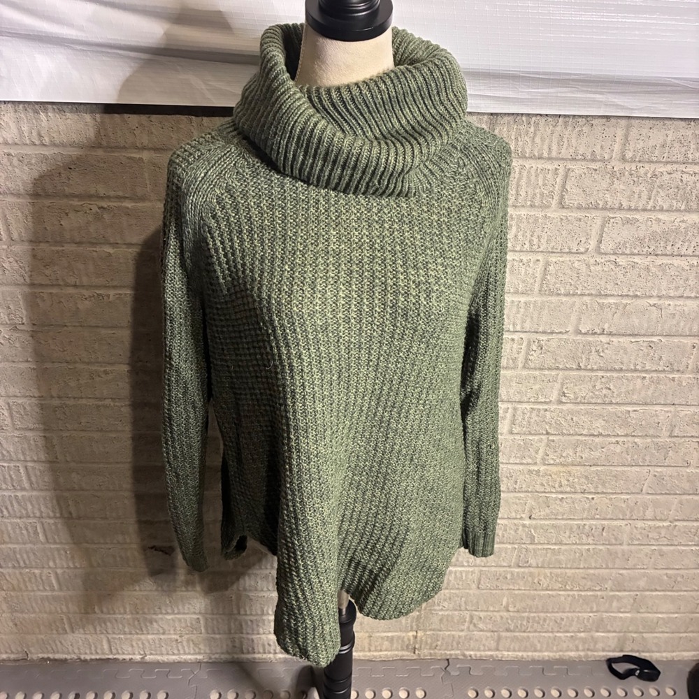 A New Day‎ Womens Chunky Knit Turtleneck Sweater Olive Green Size S